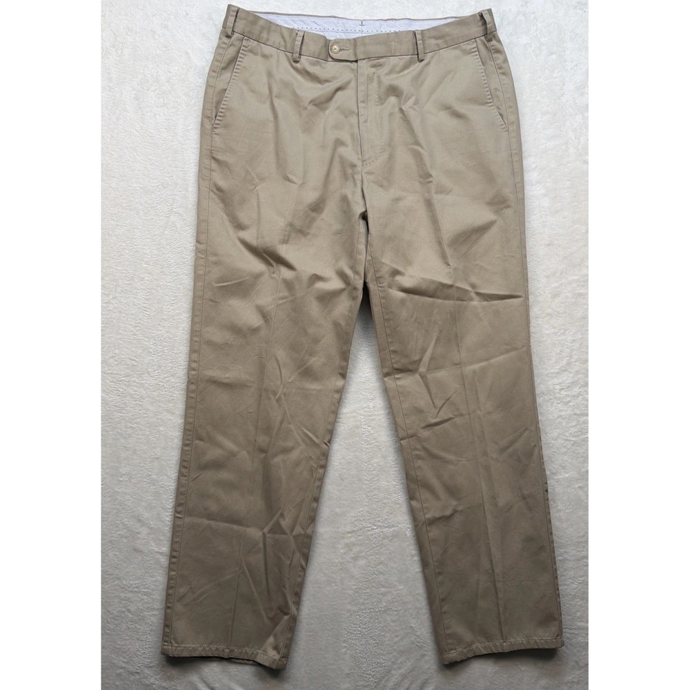 Peter Millar Chino Pants Mens 36 Khaki Classic Fit‎ Golf Casual Flat Front